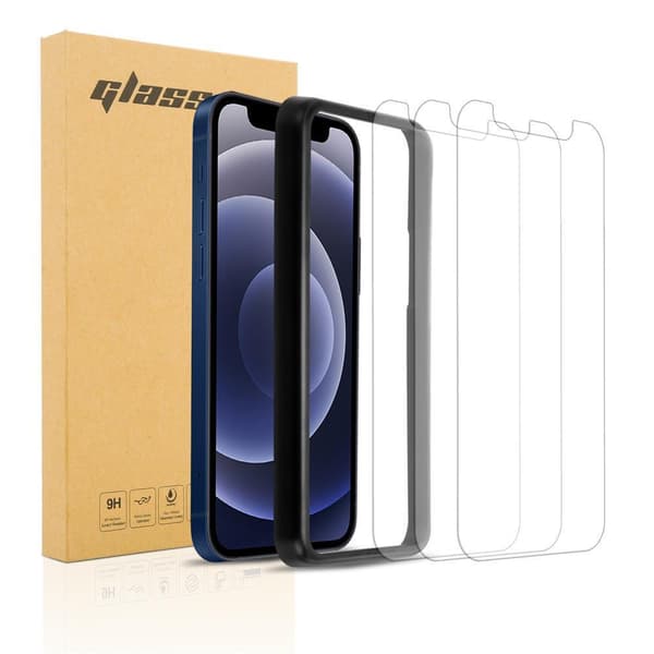 3x Skjermbeskytter Skärmskyddtil til iPhone 12 PRO MAX Herdet Skjermglass med monteringshjelp