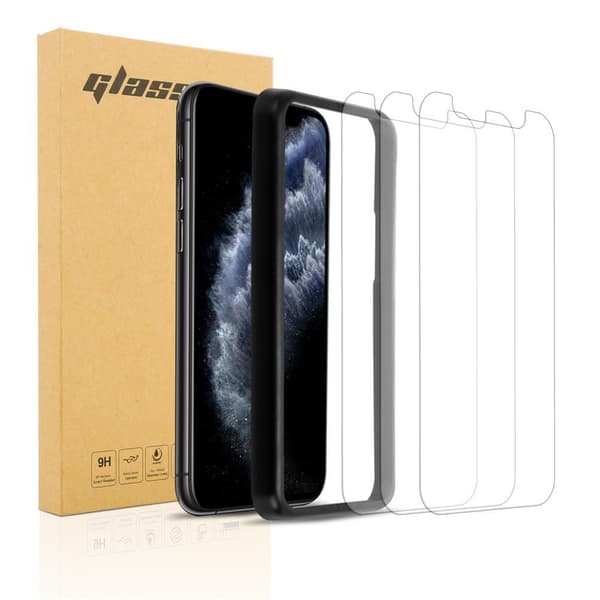 3x iPhone 11 PRO MAX Karkaistu lasi / Suojalasi näytönsuoja Suojakalvo 3-pack karkaistu näytön suojalasi asennustuen kanssa
