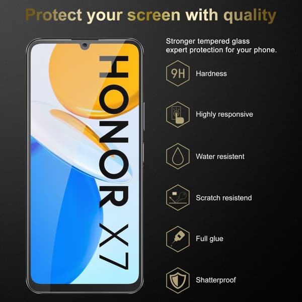 Honor X7 3x Skärmskydd Skyddsglas Skyddsfilm Härdat (Tempered)-glas för skydd