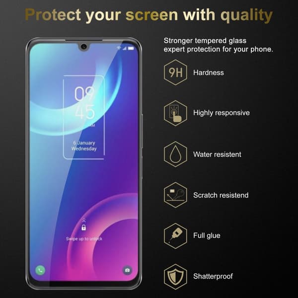 TCL 30 (4G / 5G) / 30+ 3x Skärmskydd Skyddsglas Skyddsfilm Härdat (Tempered)-glas för skydd