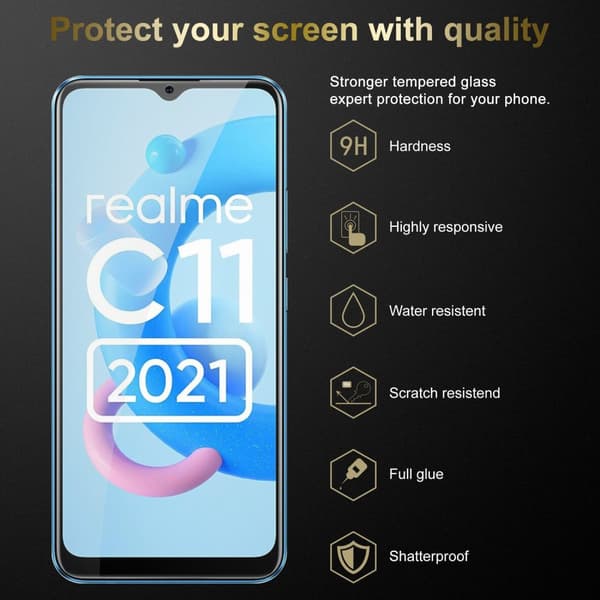 3x Skjermbeskytter Skärmskyddtil til Realme C11 2021 Herdet Skjermglass