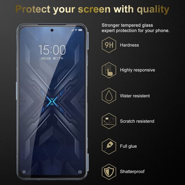 3x Xiaomi BLACK SHARK 4 / 4 PRO Karkaistu lasi / Suojalasi näytönsuoja Suojakalvo 9H kovuudella ja 3D Touch -yhteensopivuudella