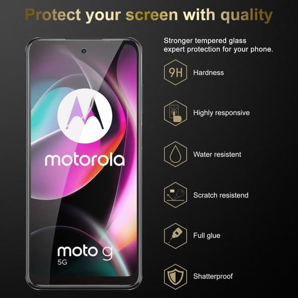3x Skjermbeskytter Skärmskyddtil til Motorola MOTO G 5G 2022 Herdet Skjermglass