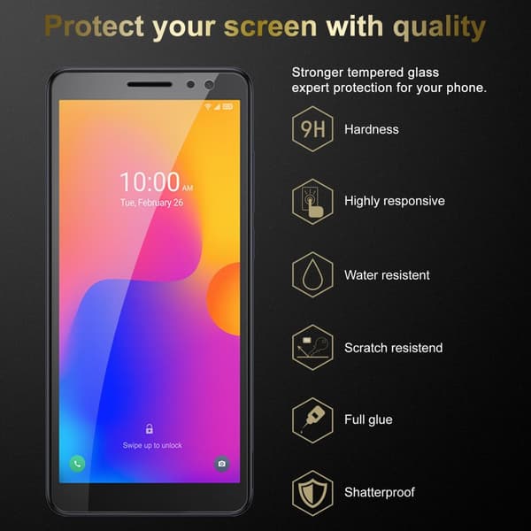 Alcatel 1B 2022 3x Skärmskydd Skyddsglas Skyddsfilm Härdat (Tempered)-glas för skydd