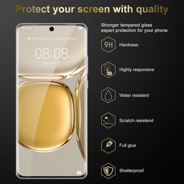 3x Huawei P50 PRO Karkaistu lasi / Suojalasi näytönsuoja Suojakalvo 9H kovuudella ja 3D Touch -yhteensopivuudella