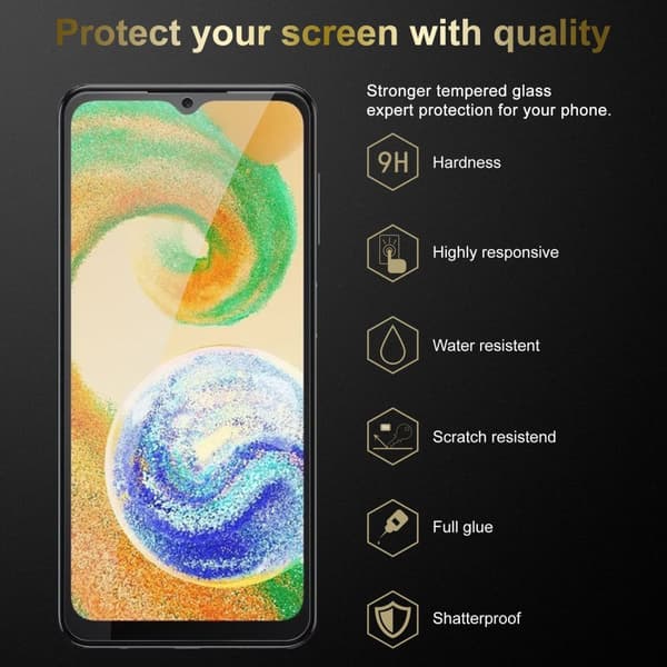 3x Samsung Galaxy A04s Karkaistu lasi / Suojalasi näytönsuoja Suojakalvo 9H kovuudella ja 3D Touch -yhteensopivuudella