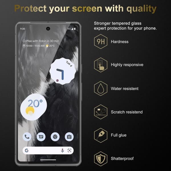 3x Skjermbeskytter Skärmskyddtil til Google PIXEL 7 Herdet Skjermglass