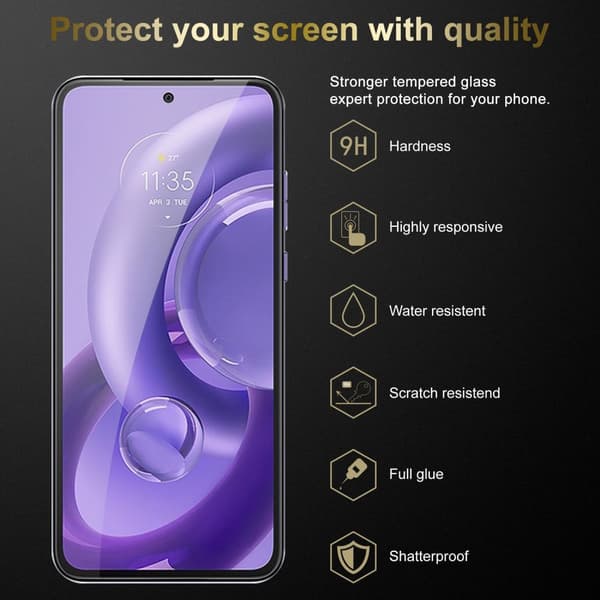 3x Skjermbeskytter Skärmskyddtil til Motorola EDGE 30 NEO Herdet Skjermglass