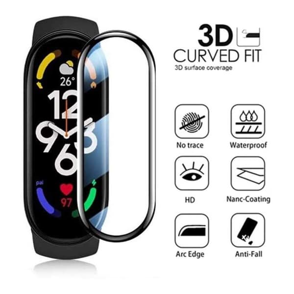 2-PACK Xiaomi Mi Band 7 / 7 NFC FullFrame 3D Härdat Glas 0.2mm 9H