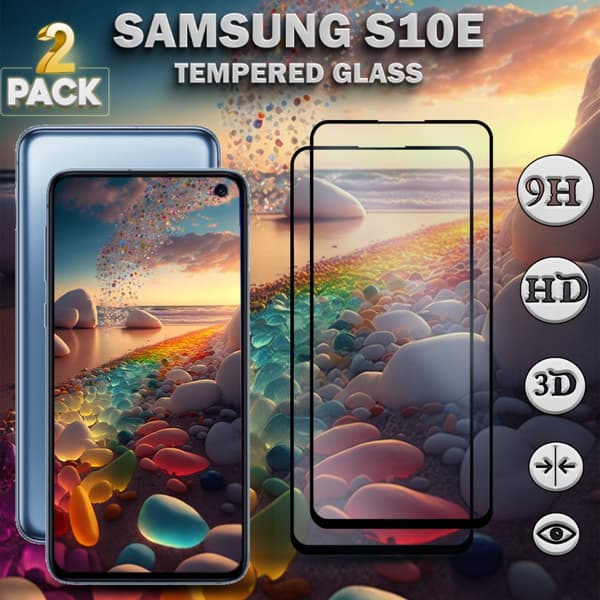 2-Pack Samsung Galaxy S10E - Härdat Glas 9H – Super kvalitet 3D Skärmskydd