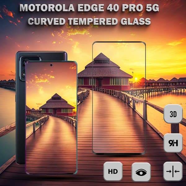 Motorola EDGE 40 Pro (5G) - Härdat Glas 9H - Super kvalitet 3D Skärmskydd