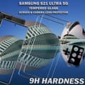 Miniatyrbild 3 av 5: 2-Pack Samsung S21 Ultra (5G) Skärmskydd & 1-Pack linsskydd - Härdat Glas 9H - Super kvalitet 3D
