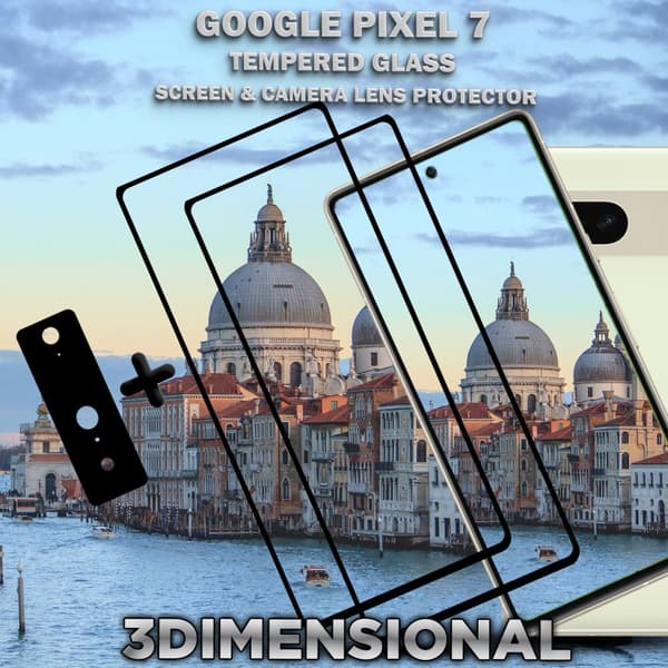 2-Pack Google Pixel 7 Skärmskydd & 1-Pack linsskydd - Härdat Glas 9H - Super kvalitet 3D