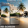 Miniatyrbild 2 av 5: 1-Pack Samsung A21s Skärmskydd & 1-Pack linsskydd - Härdat Glas 9H - Super kvalitet 3D