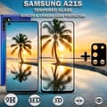 Miniatyrbild 1 av 5: 1-Pack Samsung A21s Skärmskydd & 1-Pack linsskydd - Härdat Glas 9H - Super kvalitet 3D