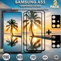 Miniatyrbild 1 av 5: 2-Pack Samsung A51 Skärmskydd & 2-Pack linsskydd - Härdat Glas 9H - Super kvalitet 3D