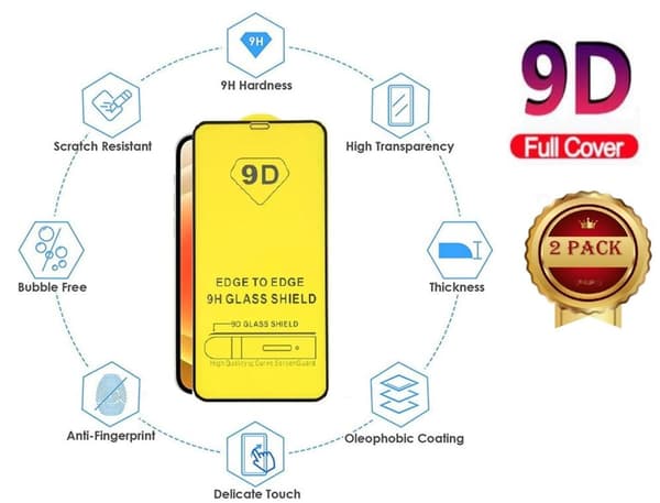 2-Pack - 9D Skärmskydd OnePlus 9 (6.55")- Härdat Glas