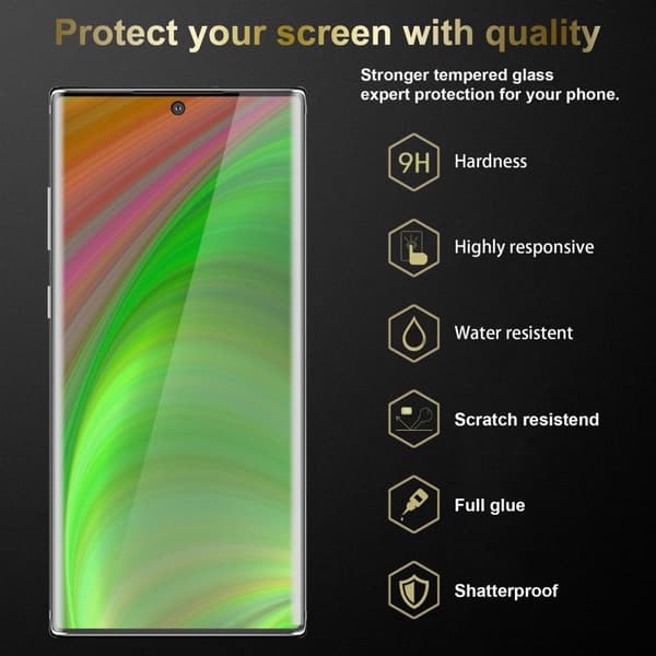3x Skjermbeskytter Skärmskyddtil til Samsung Galaxy NOTE 10 PLUS Herdet Skjermglass Full Skjerm
