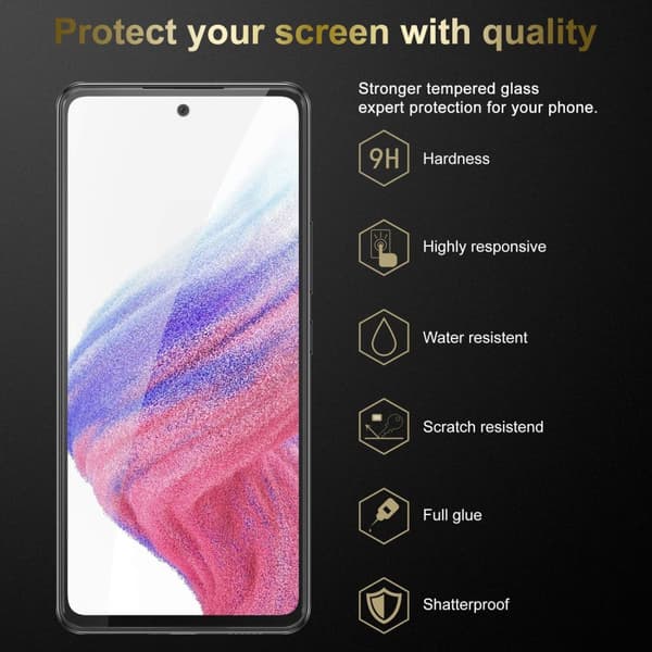 3x Samsung Galaxy A53 5G Karkaistu lasi / Suojalasi näytönsuoja Suojakalvo 9H kovuudella ja 3D Touch -yhteensopivuudella
