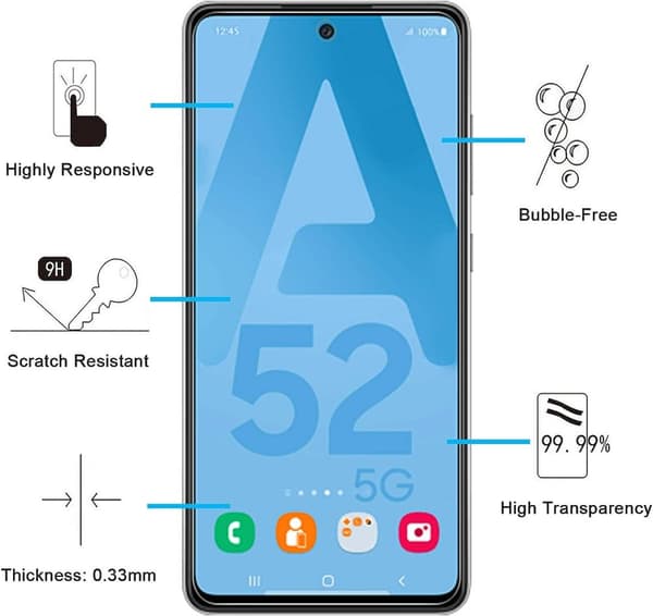 INF Skjermbeskytter i herdet glass for Samsung Galaxy A52/A52 5G/A52S 5G