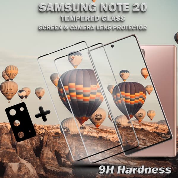 2-Pack Samsung Note 20 Skärmskydd & 1-Pack linsskydd - Härdat Glas 9H - Super kvalitet 3D