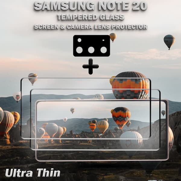 2-Pack Samsung Note 20 Skärmskydd & 1-Pack linsskydd - Härdat Glas 9H - Super kvalitet 3D