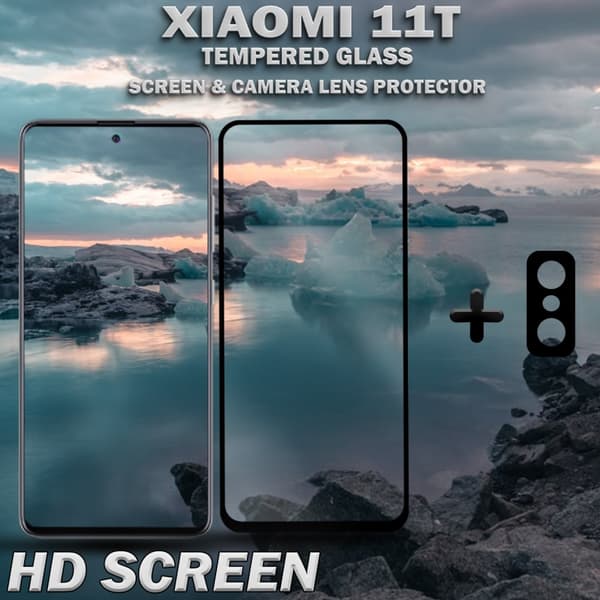 1-Pack Xiaomi 11T Skärmskydd & 1-Pack linsskydd - Härdat Glas 9H - Super kvalitet 3D
