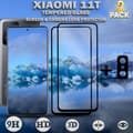 Miniatyrbild 1 av 5: 2-Pack Xiaomi 11T Skärmskydd & 1-Pack linsskydd - Härdat Glas 9H - Super kvalitet 3D
