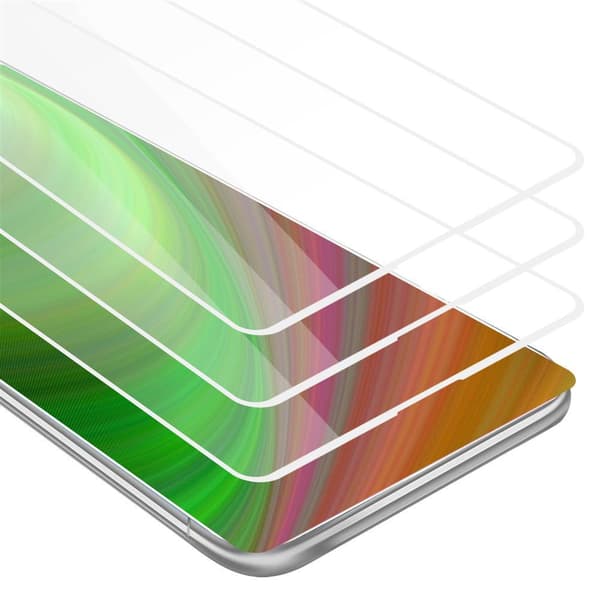 Xiaomi Mi MIX 2S 3x Skyddsglas Skärmskydd Skyddsfilm Härdat (Tempered)-glas för skydd Full Cover TRANSPARENT med VIT