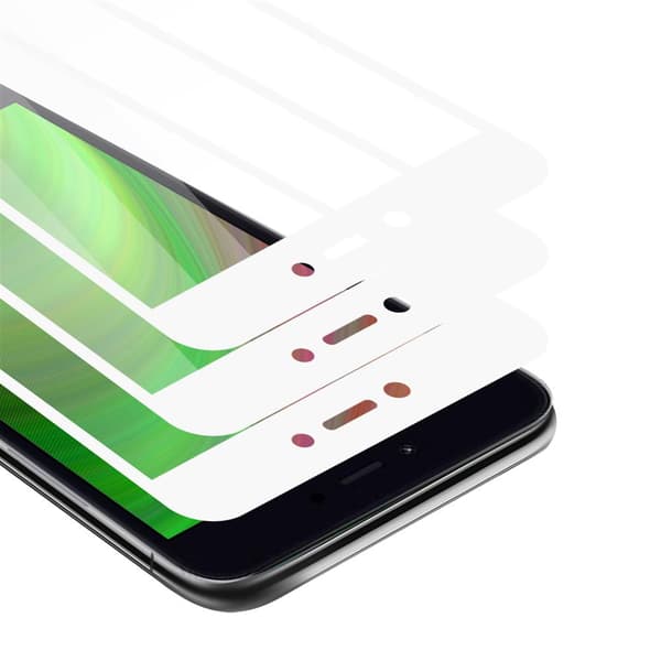 Xiaomi RedMi NOTE 5A 3x Skyddsglas Skärmskydd Skyddsfilm Härdat (Tempered)-glas för skydd Full Cover TRANSPARENT med VIT