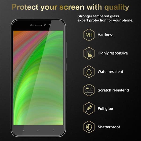 Xiaomi RedMi NOTE 5A PRIME 3x Skärmskydd Skyddsglas Skyddsfilm Härdat (Tempered)-glas för skydd
