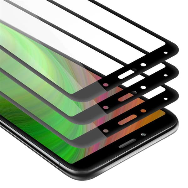 Xiaomi RedMi 7A 3x Skyddsglas Skärmskydd Skyddsfilm Härdat (Tempered)-glas för skydd Full Cover TRANSPARENT med SVART