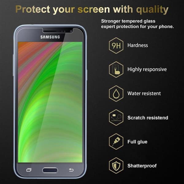 Samsung Galaxy J3 2016 3x Skærmbeskytter Beskyttelsesglas