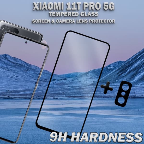 1-Pack Xiaomi 11T Pro (5G) Skärmskydd & 1-Pack linsskydd - Härdat Glas 9H - Super kvalitet 3D