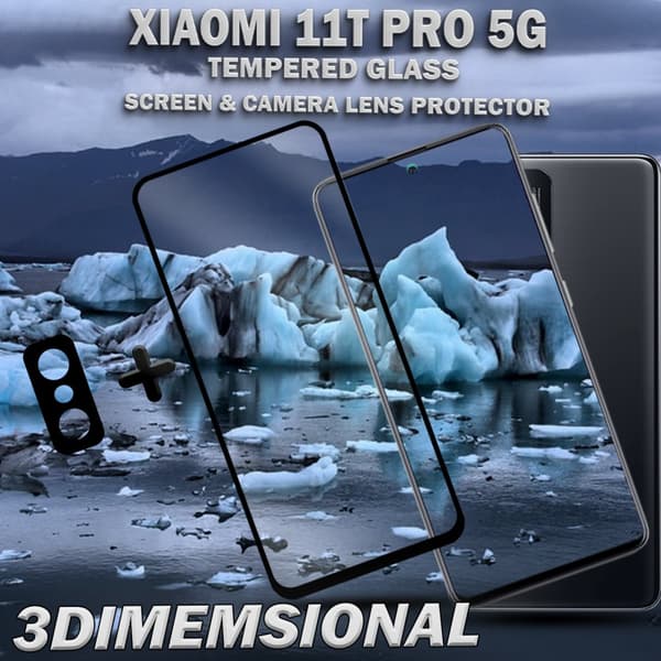 1-Pack Xiaomi 11T Pro (5G) Skärmskydd & 1-Pack linsskydd - Härdat Glas 9H - Super kvalitet 3D
