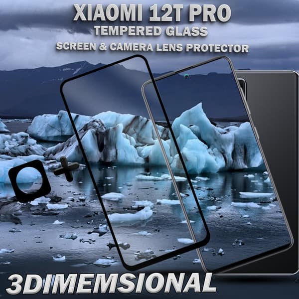 1-Pack Xiaomi 12T Pro Skärmskydd & 1-Pack linsskydd - Härdat Glas 9H - Super kvalitet 3D