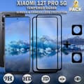 Miniatyrbild 1 av 5: 2-Pack Xiaomi 12T Pro (5G) Skärmskydd & 2-Pack linsskydd - Härdat Glas 9H - Super kvalitet 3D