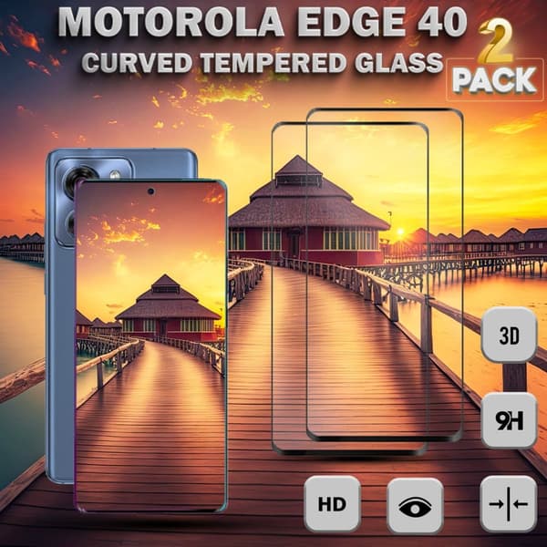 2-Pack Motorola Edge 40 - Härdat Glas 9H -Super kvalitet 3D Skärmskydd