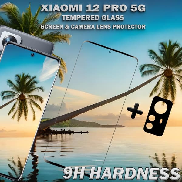 1-Pack Xiaomi 12 Pro (5G) Skärmskydd & 1-Pack linsskydd - Härdat Glas 9H - Super kvalitet 3D