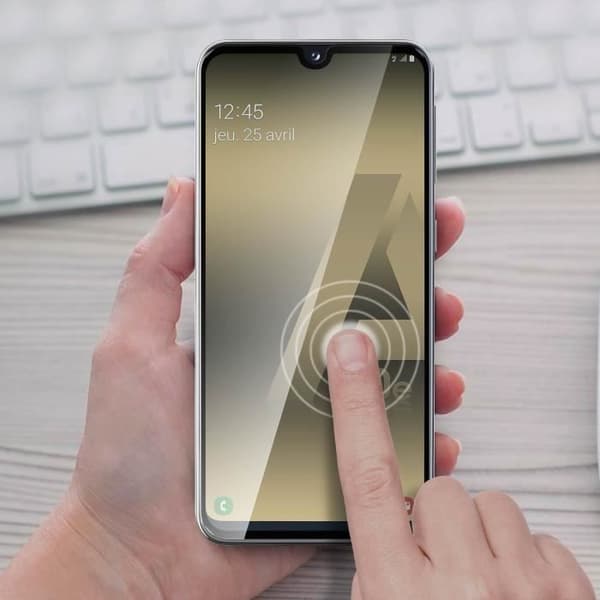 Skyddsfilm - AVIZAR - Galaxy A20e - 9H härdat glas - Fasade kanter - Fullständigt skydd