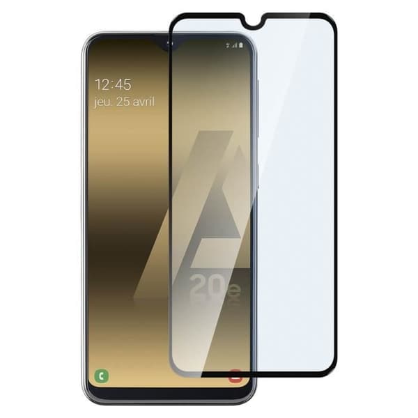 Skyddsfilm - AVIZAR - Galaxy A20e - 9H härdat glas - Fasade kanter - Fullständigt skydd