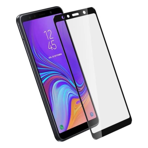 Skyddsfilm - AVIZAR - Samsung Galaxy A7 2018 - Härdat glas - Ultrabeständig - Svart