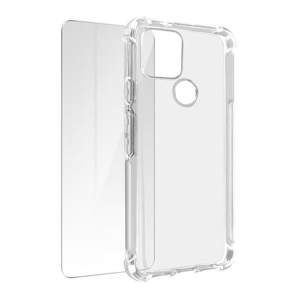 Fodral och skyddsfilm - AVIZAR - Google Pixel 5 - Mjuk silikon - Härdat glas - 360° skydd