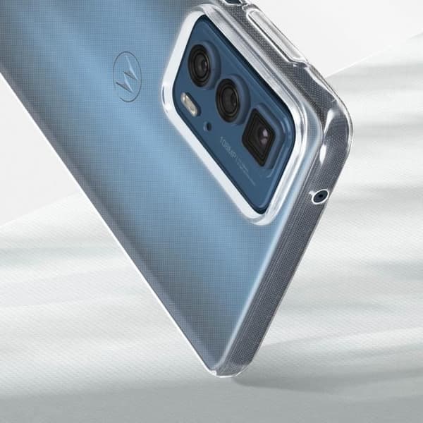 Skyddsskal - AVIZAR - Motorola Edge 20 Pro - Mjukt silikon - Härdat glas 9H - Transparent