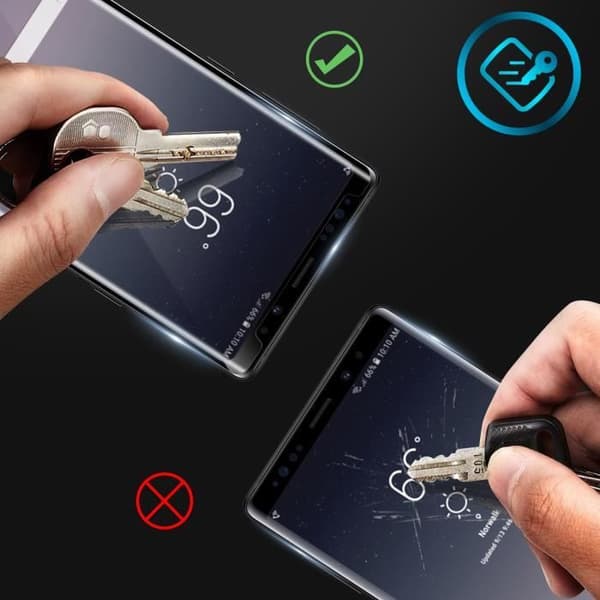 Film för Samsung Galaxy Note 9 Transparent fasat härdat glas med svart kant