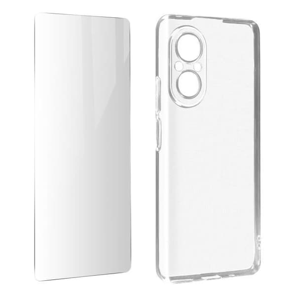 Honor 50 SE mjukt fodral och 9H härdat glasfilm - transparent - AVIZAR - Skyddspaket - Vit