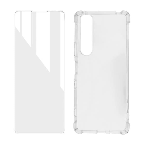 Skyddspaket - AVIZAR - Sony Xperia 10 III och 10 IV - Mjukt fodral - Härdat glas - 360° skydd