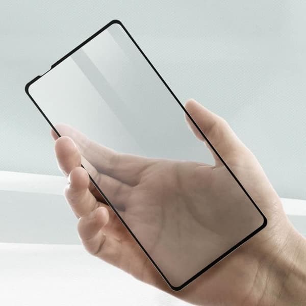 Motorola Edge 20 Pro Soft Case och 9H härdat glasfilm - transparent / svart