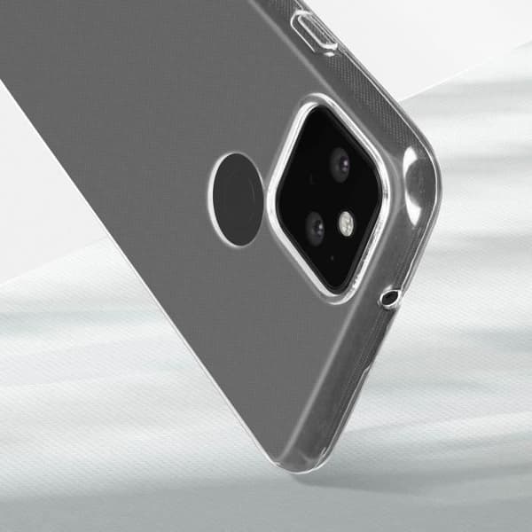 Mjukt fodral och 9H härdat glasfilm för Google Pixel 5 - AVIZAR - Vit