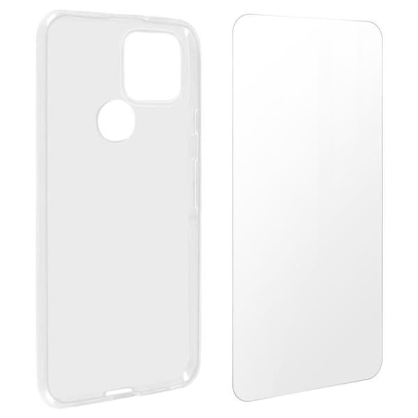 Mjukt fodral och 9H härdat glasfilm för Google Pixel 5 - AVIZAR - Vit